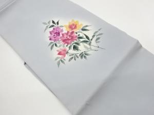作家物　塩瀬手描き花葉名古屋帯